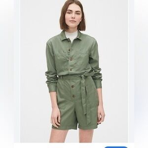 NWT GAP Army  Green Safari Utility Short Romper Size 10 Tall